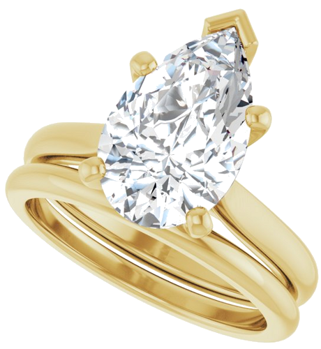 Sužadėtuvių Žiedas 14k yellow gold Pear 13mm x 8mm (10)