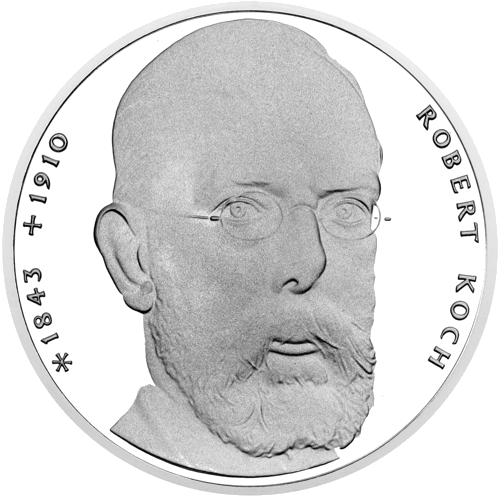 1993 Robertas Kochas Vokietija 10 markių sidabrinė moneta (1)