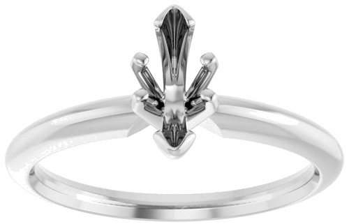 Sužadėtuvių Žiedas „V-End Solitaire“ 585 Baltojo Aukso Marquise 8mm x 3.5mm (6)