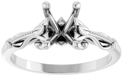 Sužadėtuvių Žiedas „Sculptural-Inspired Solitaire“ 585 Baltojo Aukso Emerald 7mm x 5mm (3)