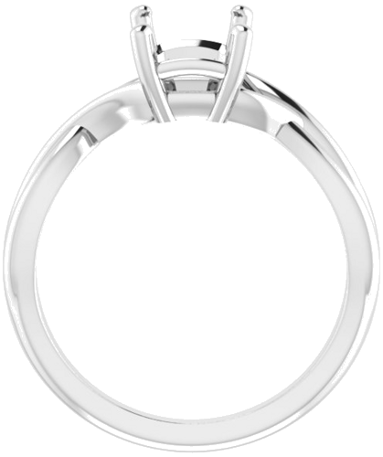 Sužadėtuvių Žiedas „Solitaire“ 585 Baltojo Aukso Emerald 8mm x 6mm (2)