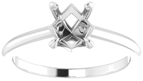 Platinum 8x6 mm Oval Solitaire Engagement Ring Mounting (3)