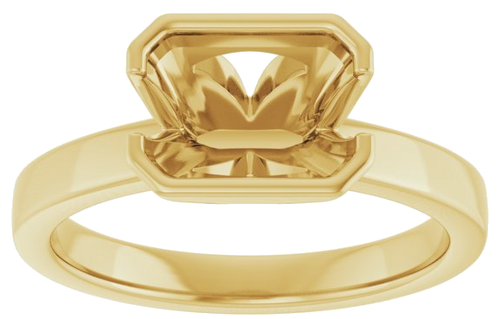 Sužadėtuvių Žiedas „Half-Bezel Solitaire“ 14k yellow gold Emerald 8mm x 6mm (3)