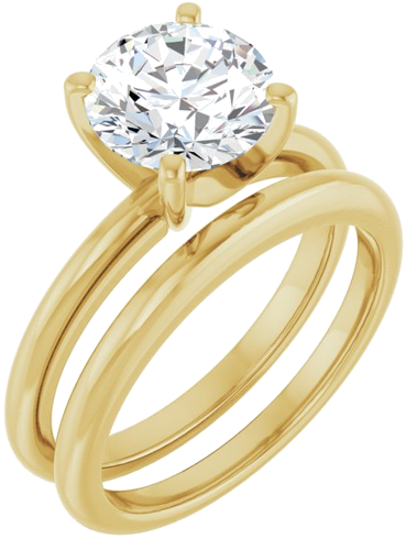 14K Yellow  8.2 mm Round Solitaire Engagement Ring Mounting (6)