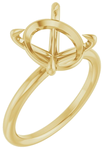 Sužadėtuvių Žiedas „Claw-Prong Solitaire“ 14k yellow gold Oval 12mm x 10mm (1)