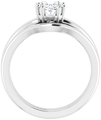 Sužadėtuvių Žiedas „Split-Prong Solitaire“ 14k white gold Oval 8mm x 6mm (7)