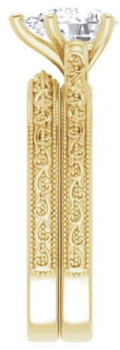 Sužadėtuvių Žiedas „Solitaire“ 585 Geltonojo Aukso Pear Shape 8mm x 6mm (9)