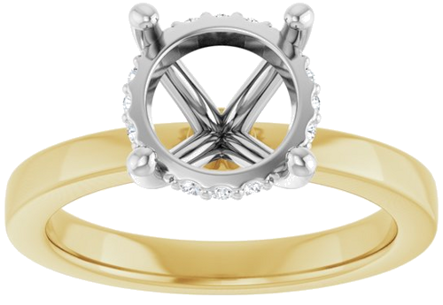 Sužadėtuvių Žiedas „Hidden Halo-Style“ 14k yellow/white gold Round 8.8mm (3)