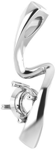 14K White  5.2 mm Round Pendant Mounting (2)