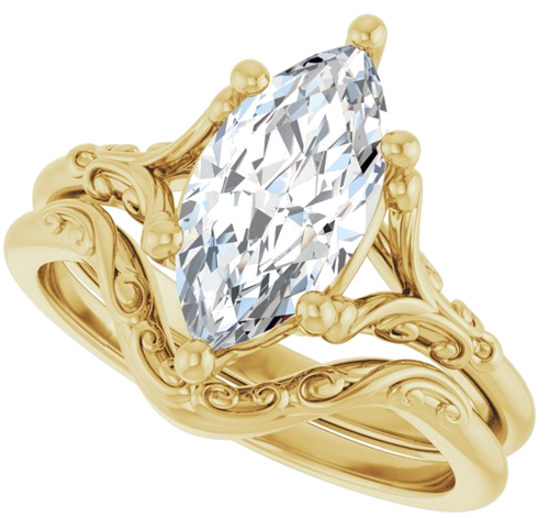 Sužadėtuvių Žiedas „Solitaire“ 14k yellow gold Marquise 12mm x 6mm (10)