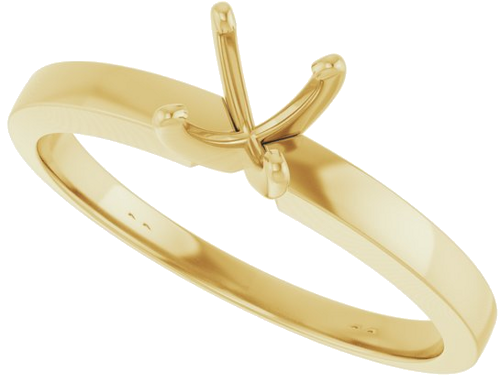 14K Yellow 5-5.3 mm Round 4-Prong Solitaire Ring Mounting (5)