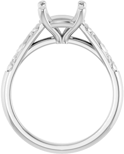 Sužadėtuvių Žiedas „Solitaire“ 14k white gold Cushion 8mm (2)