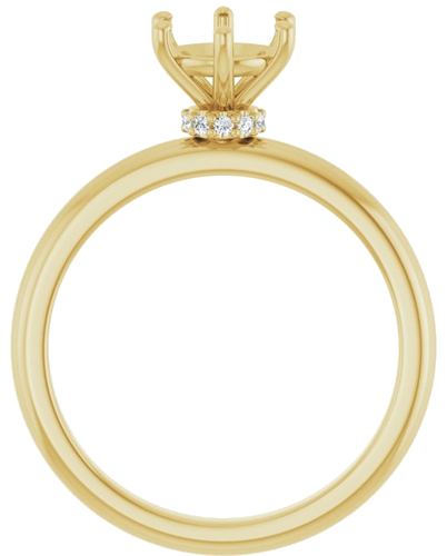 Sužadėtuvių Žiedas „Accented“ 14k yellow gold Round 6.5mm (2)