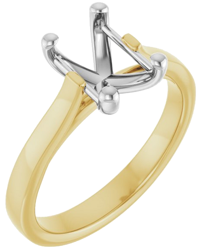 Sužadėtuvių Žiedas 14k yellow/white gold Emerald 8mm x 6mm (1)