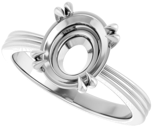 Sužadėtuvių Žiedas „Solitaire“ 585 Baltojo Aukso Oval 10mm x 8mm (5)