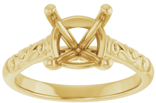 Sužadėtuvių Žiedas „Solitaire“ 14k yellow gold Cushion 8mm (3)