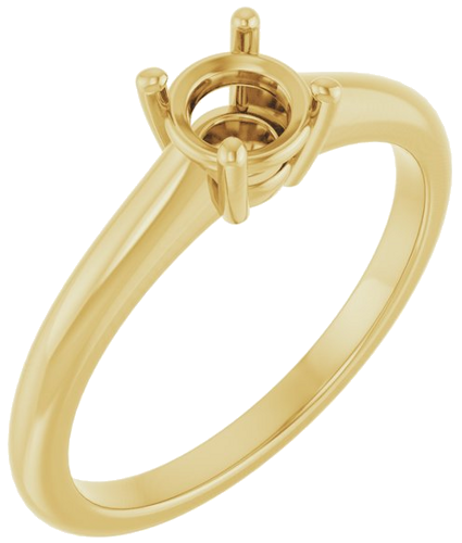 14K Yellow 5.2 mm Round Solitaire Engagement Ring Mounting (1)