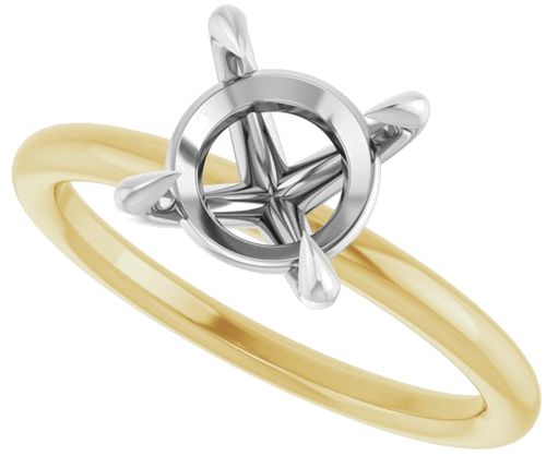 Sužadėtuvių Žiedas „Claw-Prong Solitaire“ 14k yellow/white gold Round 8.2mm (5)