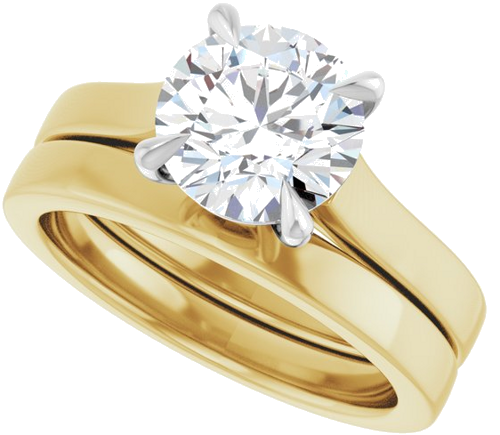 Sužadėtuvių Žiedas „Claw-Prong“ 14k yellow/white gold Round 8mm (10)