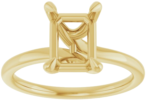 Sužadėtuvių Žiedas 14k yellow gold Emerald 8.5mm x 6.5mm (3)