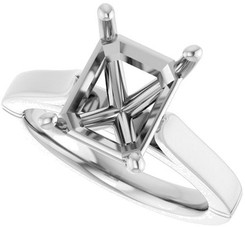 Sužadėtuvių Žiedas „Solitaire“ 14k white gold Emerald 10mm x 8mm (5)