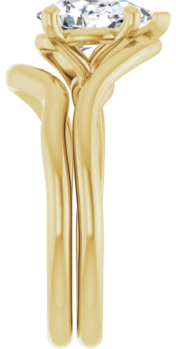 Sužadėtuvių Žiedas „Bypass“ 10k yellow gold Pear 9mm x 6mm (9)