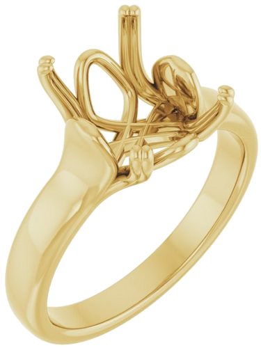 Sužadėtuvių Žiedas „Solitaire“ 14k yellow gold Emerald 10mm x 8mm (1)