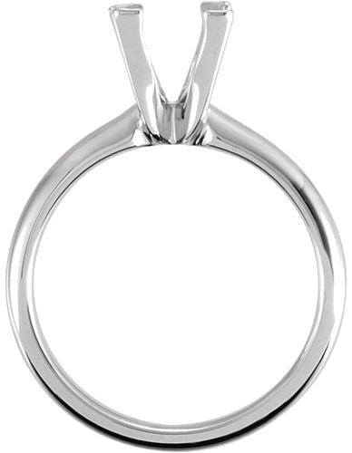 14K White 5 mm Square Solitaire Ring Mounting (2)