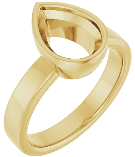 Sužadėtuvių Žiedas „Bezel-Set Solitaire“ 14k yellow gold Pear 10mm x 7mm (1)