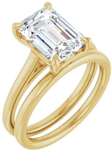 Sužadėtuvių Žiedas „Claw-Pong“ 14k yellow gold Emerald 10mm x 7mm (6)