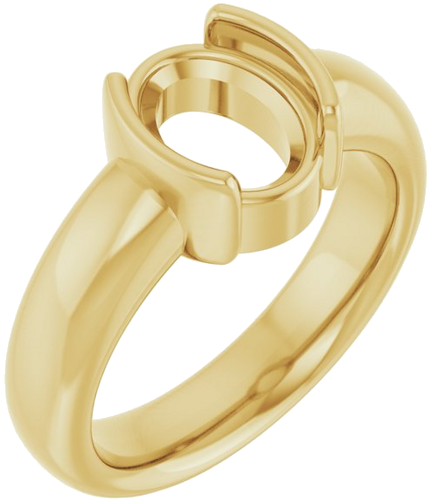 Sužadėtuvių Žiedas „Half-Bezel Solitaire“ 18k yellow gold Oval 9mm x 7mm (1)