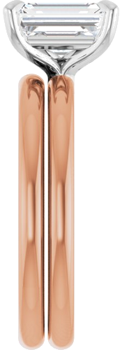 14K Rose White 8 x 6 mm Emerald Engagement Ring Mounting (9)