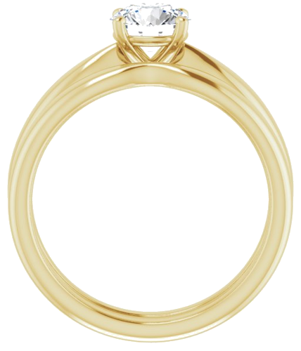 Sužadėtuvių Žiedas 14k yellow gold Round 6mm (7)