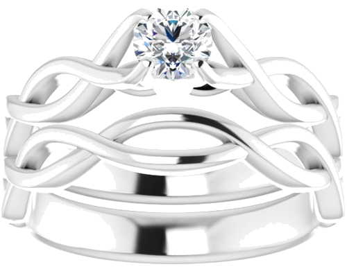 14K White 4.4 mm Round Solitaire Engagement Ring Mounting (8)