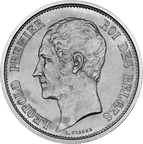 5 франка Леополд I (1865 - 1878) белгийска сребърна монета (1)