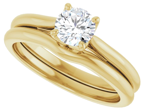 Sužadėtuvių Žiedas „Solitaire“ 585 Geltonojo Aukso Round 5.2mm (10)