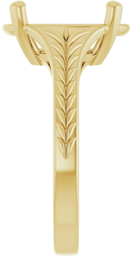 Sužadėtuvių Žiedas „Solitaire“ 14k yellow gold Elongated Cushion 11mm x 9mm (4)