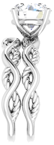 Sužadėtuvių Žiedas „Solitaire Infinity-Inspired“ 14k white gold Round 8.8mm (8)
