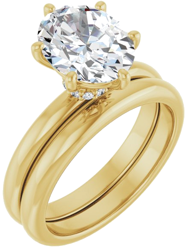 Sužadėtuvių Žiedas „Accented“ 14k yellow gold Oval 10mm x 8mm (6)