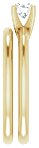 Sužadėtuvių Žiedas „Solitaire“ 585 Geltonojo Aukso Round 4.8mm (9)