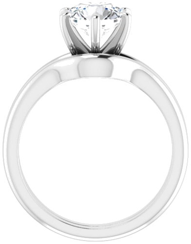 Sužadėtuvių Žiedas „Solitaire“ 10k white gold Round 7.4mm (7)