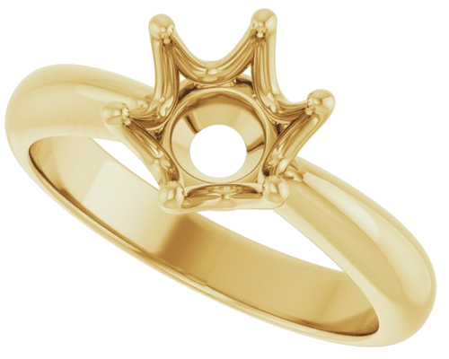 Sužadėtuvių Žiedas „Solitaire Crown-Inspired“ 14k yellow gold Round 7.4mm (5)