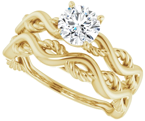 14K Yellow  5.8 mm Round Solitaire Engagement Ring Mounting (10)