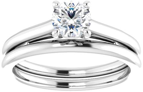 14K White  5.2 mm Round Solitaire Engagement Ring Mounting (8)