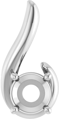 Pakabukas „Freeform“ 14k white gold Round 7mm (1)