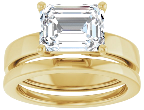 14K Yellow 9x7 mm Emerald Solitaire Engagement Ring Mounting (7)