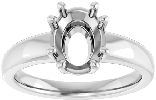 Sužadėtuvių Žiedas „Split-Prong Solitaire“ 14k white gold Oval 9mm x 7mm (3)
