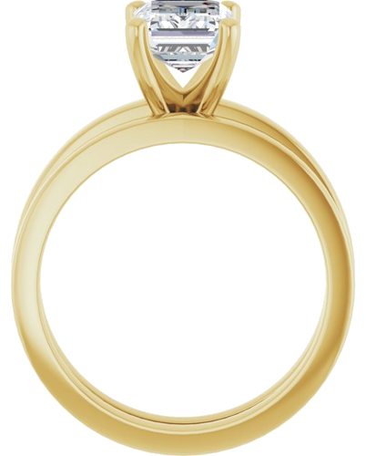 14K Yellow 8x6 mm Emerald Solitaire Engagement Ring Mounting (7)