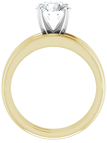 14K Yellow   White  7.4 mm Round Solitaire Engagement Ring Mounting (7)
