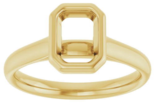 Sužadėtuvių Žiedas „Bezel-Set Solitaire“ 10k yellow gold Emerald 7mm x 5mm (3)